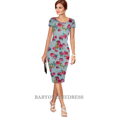 2018 Summer Elegant Women Cocktail Party Short Sleeve Floral Dresses Knee-length Slimming Sheath Pencil Dress Bodycon
2018 Summer Elegant Women Cocktail Party Short Sleeve Floral Dresses Knee-length Slimming Sheath Pencil Dress Bodycon