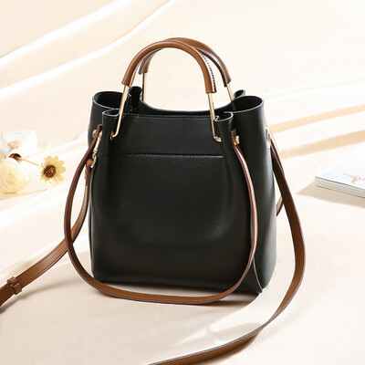 Viney leather handbag Korean version of the handbag wild shoulder bucket bag large capacity Messenger bag black
Viney leather handbag Korean version of the handbag wild shoulder bucket bag large capacity Messenger bag black