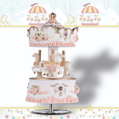 Laxury Windup 3-horse Carousel Music Box ArtwareGift Melody Castle in the Sky PinkPurpleBlueGold Shade for Option
Laxury Windup 3-horse Carousel Music Box ArtwareGift Melody Castle in the Sky PinkPurpleBlueGold Shade for Option