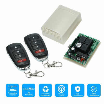 433Mhz DC 12V 4CH Universal 10A Relay Wireless Remote Control Switch Receiver Module&5PCS 4 Key RF 433 Mhz Transmitter Remote
433Mhz DC 12V 4CH Universal 10A Relay Wireless Remote Control Switch Receiver Module&5PCS 4 Key RF 433 Mhz Transmitter Remote