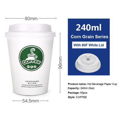 OTOR 240ml380ml Disposable Paper Cup with Cover for Hot Drink Milk Tea Coffee Thickend Corrugated Double-Paper Cup 50pcs
OTOR 240ml380ml Disposable Paper Cup with Cover for Hot Drink Milk Tea Coffee Thickend Corrugated Double-Paper Cup 50pcs