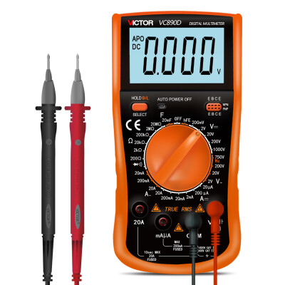 Victory instrument VICTOR 20000 capacitor multi-function anti-burn digital multimeter electrician universal table VC890D
Victory instrument VICTOR 20000 capacitor multi-function anti-burn digital multimeter electrician universal table VC890D