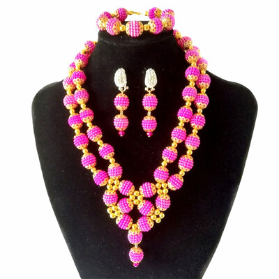 Handmade Beaded Flower Ball Womens Fashion Pendant Necklace African Beads Jewelry Sets Nigerian Wedding Beads Bridal Jewelry
Handmade Beaded Flower Ball Womens Fashion Pendant Necklace African Beads Jewelry Sets Nigerian Wedding Beads Bridal Jewelry