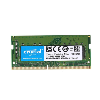 Crucial 4GB Single DDR4 2400MTs PC4-19200 CL17 12V SODIMM 260-Pin Memory for Laptop Notebook CT4G4SFS824A
Crucial 4GB Single DDR4 2400MTs PC4-19200 CL17 12V SODIMM 260-Pin Memory for Laptop Notebook CT4G4SFS824A