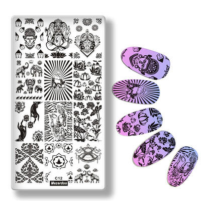 New Nail Art Plates Lotus Elephant Leaf Image Manicure Stamping Template Polish Transfer Nail Stamp Plate Gift Mezerdoo C12
New Nail Art Plates Lotus Elephant Leaf Image Manicure Stamping Template Polish Transfer Nail Stamp Plate Gift Mezerdoo C12