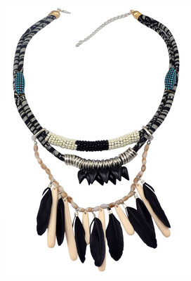 Bohemian style handmade braid black blue rope chain resin heart beads feather tassel choker bib collar statement necklace
Bohemian style handmade braid black blue rope chain resin heart beads feather tassel choker bib collar statement necklace