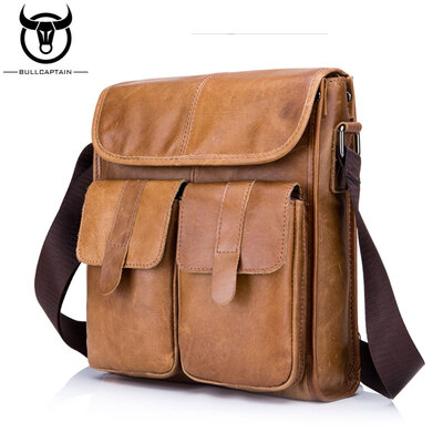 BULL CAPTAIN Retro Genuine Leather Shoulder bag men Crossbody Bags Small famous Brand Designer Male Messenger Bags
BULL CAPTAIN Retro Genuine Leather Shoulder bag men Crossbody Bags Small famous Brand Designer Male Messenger Bags