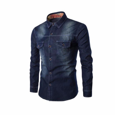 Fashion Men Jeans Shirt Cotton Slim Fit Casual Denim Long Sleeve Solid Shirts Tops Plus Size Camisa Masculina Chemise Homme
Fashion Men Jeans Shirt Cotton Slim Fit Casual Denim Long Sleeve Solid Shirts Tops Plus Size Camisa Masculina Chemise Homme