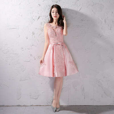 Birthday dress short paragraph party dress sexy V-neck satin luxury handmade bead stage dress pink
Birthday dress short paragraph party dress sexy V-neck satin luxury handmade bead stage dress pink