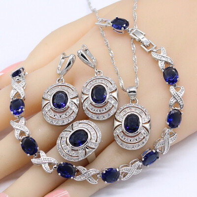 Dark Blue Sapphire 925 Silver Stamped Jewelry Sets For Women Bracelet Earrings Rings Necklace Pendant
Dark Blue Sapphire 925 Silver Stamped Jewelry Sets For Women Bracelet Earrings Rings Necklace Pendant