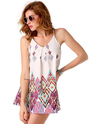 Stylish Lady Sexy Womens Casual Off-Shoulder Sleeveless V-neck Geometric Printed Mini A-line Dress Sundress
Stylish Lady Sexy Womens Casual Off-Shoulder Sleeveless V-neck Geometric Printed Mini A-line Dress Sundress