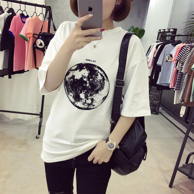 Summer New Personality Planet Moon Printed Loose T Shirts Women Short Sleeve White T-shirt
Summer New Personality Planet Moon Printed Loose T Shirts Women Short Sleeve White T-shirt