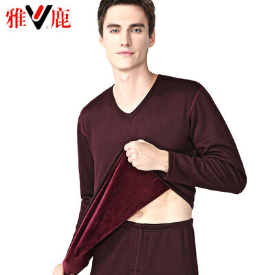 Yalu thermal underwear men thickening plus velvet autumn clothes long pants suit de velvet thick warm underwear lovers suit male V-neck wine red
Yalu thermal underwear men thickening plus velvet autumn clothes long pants suit de velvet thick warm underwear lovers suit male V-neck wine red