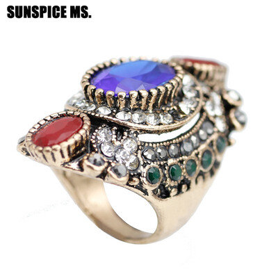 Ethnic Turkey Jewellery Vintage Wedding Rings For Women Color Antique Gold Unique Punk Rock Crystal Resin Ring Gift
Ethnic Turkey Jewellery Vintage Wedding Rings For Women Color Antique Gold Unique Punk Rock Crystal Resin Ring Gift