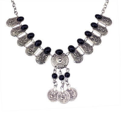 Idealway Bohemian Vintage Ethnic Silver Alloy Necklaces Inlay Black Blue Resin Beads Coin Tassel Pendant Necklaces Females Jewelry
Idealway Bohemian Vintage Ethnic Silver Alloy Necklaces Inlay Black Blue Resin Beads Coin Tassel Pendant Necklaces Females Jewelry