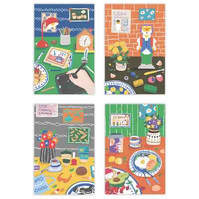 Guangbo GuangBo 4 Pack 72 A5 Creative Plastic Case Notebook Notepad Stationery Office Supplies Three&Three Meals Style Random FB60627
Guangbo GuangBo 4 Pack 72 A5 Creative Plastic Case Notebook Notepad Stationery Office Supplies Three&Three Meals Style Random FB60627