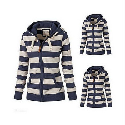 New Winter Style Women Large Size Long Sleeve Zipper Striped Hoodie Casual Coat Winter Sweatshirts Outwear
New Winter Style Women Large Size Long Sleeve Zipper Striped Hoodie Casual Coat Winter Sweatshirts Outwear
