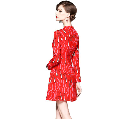 2018 New Summer O-Neck Red Print Full Sleeve Lovely A-Line Casual Knee-Length Dress Womens Red Elegant Dresses
2018 New Summer O-Neck Red Print Full Sleeve Lovely A-Line Casual Knee-Length Dress Womens Red Elegant Dresses