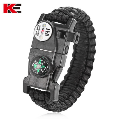 EMAK Outdoor Multifunctional Paracord Bracelet Scraper LED Light Whistle Flint Compass Survival Tool Multi-functional emergency ro
EMAK Outdoor Multifunctional Paracord Bracelet Scraper LED Light Whistle Flint Compass Survival Tool Multi-functional emergency ro