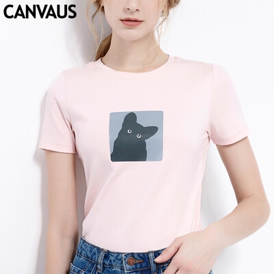 Canvaus Summer New Sweet Women Kitten Printed Wild Slim Round Collar Fashion Short-sleeved Cotton T Shirt
Canvaus Summer New Sweet Women Kitten Printed Wild Slim Round Collar Fashion Short-sleeved Cotton T Shirt