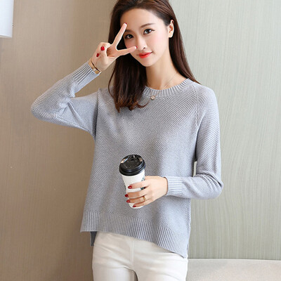 Long Yue womens sweater womens 2018 autumn&winter new Korean version of the pullover sweater solid color bottoming shirt LWYC188245 gray
Long Yue womens sweater womens 2018 autumn&winter new Korean version of the pullover sweater solid color bottoming shirt LWYC188245 gray