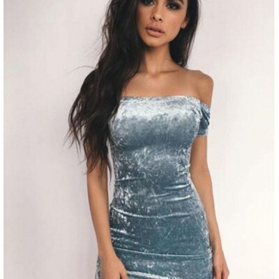 Women Sexy Sleeveless Off Shoulder Hip Wrap Dress Velvet Mini Dress Ladies Fashion Slim Fit Waist Bodycon Dress
Women Sexy Sleeveless Off Shoulder Hip Wrap Dress Velvet Mini Dress Ladies Fashion Slim Fit Waist Bodycon Dress