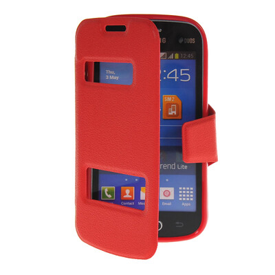MOONCASE View Window Leather Side Flip Pouch Stand Shell Back Case Cover for Samsung Galaxy Trend Lite S7390 / S7392 Red
MOONCASE View Window Leather Side Flip Pouch Stand Shell Back Case Cover for Samsung Galaxy Trend Lite S7390 / S7392 Red