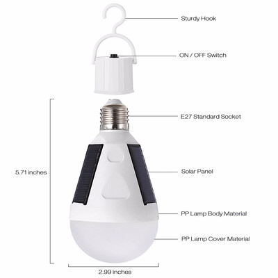 12W Solar Panel LED Bulb Emergency Light Dual purpose Energy-saving&wallet-saving Waterproof&large capacity battery
12W Solar Panel LED Bulb Emergency Light Dual purpose Energy-saving&wallet-saving Waterproof&large capacity battery