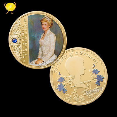 Diana Diamond - encrusted Commemorative Coin Gold-plated Silver Souvenir Famous British Charity Celebrities of the 20th Century
Diana Diamond - encrusted Commemorative Coin Gold-plated Silver Souvenir Famous British Charity Celebrities of the 20th Century