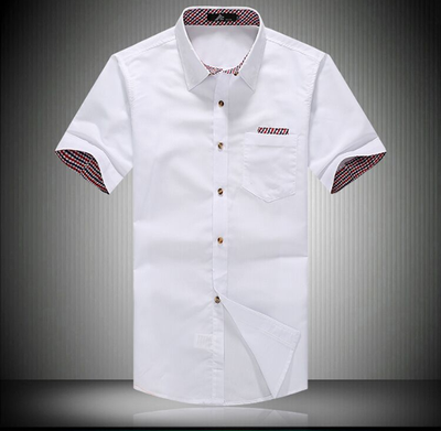 2015 Summer Fashion Style Mens Plaid Collar Shirts Brand High Quality Short Sleeve Shirts For Men Cotton