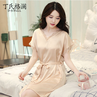 Dings grate pajamas womens nightdress female summer solid color set of ice silk sexy temptation sexy lingerie home service J44729 skin color code
Dings grate pajamas womens nightdress female summer solid color set of ice silk sexy temptation sexy lingerie home service J44729 skin color code