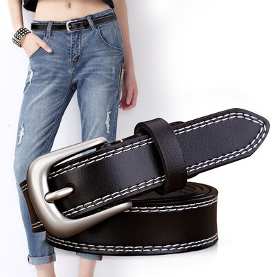 HAUTTON ladies Korean version of the simple belt female decorative fashion pin buckle leather thin waist pants NZK02 silver alloy buckle black belt 10
HAUTTON ladies Korean version of the simple belt female decorative fashion pin buckle leather thin waist pants NZK02 silver alloy buckle black belt 10