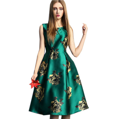Silk Sleeveless Green Dress 2015 Autumn New European And American Fashion Print Dress Print Floral Summer Dress
Silk Sleeveless Green Dress 2015 Autumn New European And American Fashion Print Dress Print Floral Summer Dress
