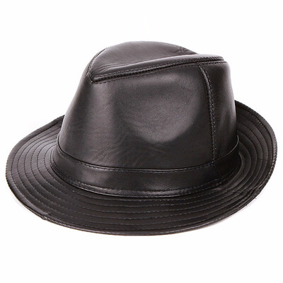 Mens Sheepskin Leather Hat Male Fashion Fedoras Genuine Leather Cap Adult Fashion Cowboy Hat Wide Brim 3 Colors B-7242
Mens Sheepskin Leather Hat Male Fashion Fedoras Genuine Leather Cap Adult Fashion Cowboy Hat Wide Brim 3 Colors B-7242