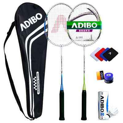Ai Dibao ADIBO badminton racket 2 sticks 150 pairs of sets of gifts badminton hand gel wristband bag
Ai Dibao ADIBO badminton racket 2 sticks 150 pairs of sets of gifts badminton hand gel wristband bag