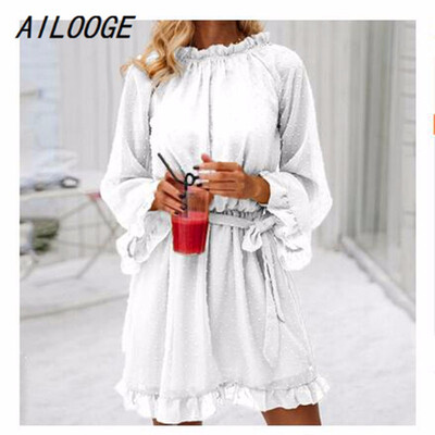Lace up backless mesh dress women Elegant stringy selvedge sash mini dress Fashion long flare sleeve dresses vestidos
Lace up backless mesh dress women Elegant stringy selvedge sash mini dress Fashion long flare sleeve dresses vestidos