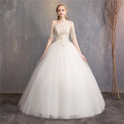 Princess Colorful Wedding Dress Elegant Half Sleeve Boat Neck Champagne Embroidered Luxury Train Off The Shoulder Bride Gown
Princess Colorful Wedding Dress Elegant Half Sleeve Boat Neck Champagne Embroidered Luxury Train Off The Shoulder Bride Gown