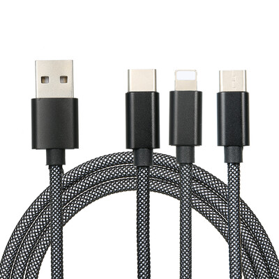 3 in 1 Charging Cable Data Cable 24A with Micro USBType-cLightning for iPhone Xiaomi Huawei Samsung Nylon Braided Multiple USB
3 in 1 Charging Cable Data Cable 24A with Micro USBType-cLightning for iPhone Xiaomi Huawei Samsung Nylon Braided Multiple USB