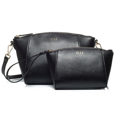 ELLE her new fashion handbags leather two-piece suit Messenger bag EB60215BK black
ELLE her new fashion handbags leather two-piece suit Messenger bag EB60215BK black