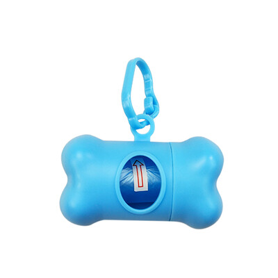 Cute Pet Dog Poop Holder Rubbish Bags Case Bone Shape Garbage Dispenser Box Clean-up Bag Carrier Case with 15pcs Waste Bags