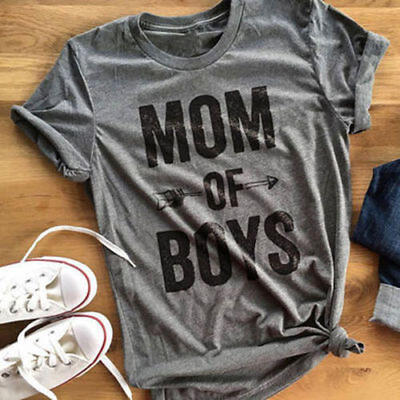 Women Summer Mom Of Boys Jumper Letters Arrow Printed O Neck Tee T-Shirt Top
Women Summer Mom Of Boys Jumper Letters Arrow Printed O Neck Tee T-Shirt Top
