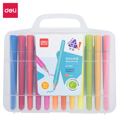 Deli deli learning series 24 color easy to wash thick triangle student watercolor pen childrens painting graffiti pen art coloring pen brush 70709
Deli deli learning series 24 color easy to wash thick triangle student watercolor pen childrens painting graffiti pen art coloring pen brush 70709