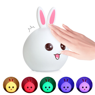 USB Rechargeable LED Silicone Rabbit Lamp Tap Control Changable RGB Colors Night Light for Baby Nursery Kids Room--Blue
USB Rechargeable LED Silicone Rabbit Lamp Tap Control Changable RGB Colors Night Light for Baby Nursery Kids Room--Blue