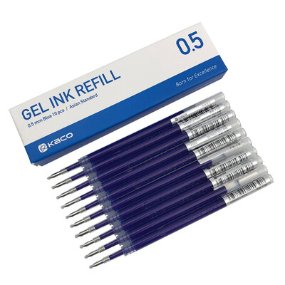 Kaco Gel Ink Refills for Retractable Gel Pens BlackBlueRedDark blueColored ink 05mm Fine Point Bullet Tip 10pcspack
Kaco Gel Ink Refills for Retractable Gel Pens BlackBlueRedDark blueColored ink 05mm Fine Point Bullet Tip 10pcspack