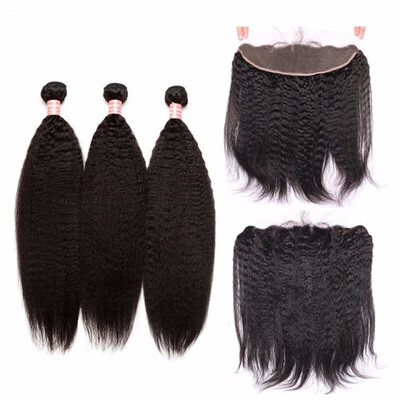 Kinky Straight Brazilian Hair Weave Bundles with Closure Virgin Human Hair 3 Bundles With Lace Frontal Closure 4Pcs Dolago
Kinky Straight Brazilian Hair Weave Bundles with Closure Virgin Human Hair 3 Bundles With Lace Frontal Closure 4Pcs Dolago