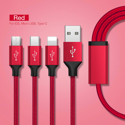 3 in 1 USB Cable For Micro USB Charging Cable For iPhone Data Cable For TypeC Charger Cables for Huawei Samsung Xiaomi Huawei
3 in 1 USB Cable For Micro USB Charging Cable For iPhone Data Cable For TypeC Charger Cables for Huawei Samsung Xiaomi Huawei