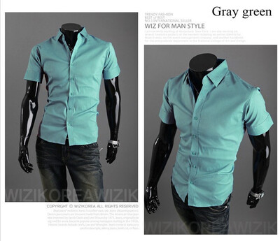 New 2015 Summer British Shirt Mens Slim Fit Man Short Sleeve Shirts Mens Clothing Slim Casual shirts 17 Coloe 5 Size
New 2015 Summer British Shirt Mens Slim Fit Man Short Sleeve Shirts Mens Clothing Slim Casual shirts 17 Coloe 5 Size