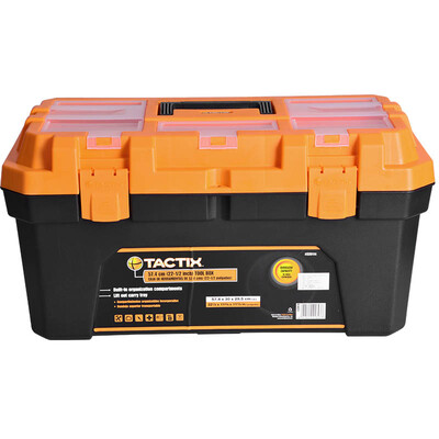 Tactix 320114 Toolbox Large 574cm 22-12 inches Plastic Household Toolbox Box Tool Storage Box Double Hardware Toolbox
Tactix 320114 Toolbox Large 574cm 22-12 inches Plastic Household Toolbox Box Tool Storage Box Double Hardware Toolbox