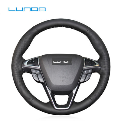LUNDA Black Leather Car Steering Wheel Cover for Ford Edge 2015 2016 Fusion Mondeo 2013 2014 hand-stitched steering wheel cover
LUNDA Black Leather Car Steering Wheel Cover for Ford Edge 2015 2016 Fusion Mondeo 2013 2014 hand-stitched steering wheel cover