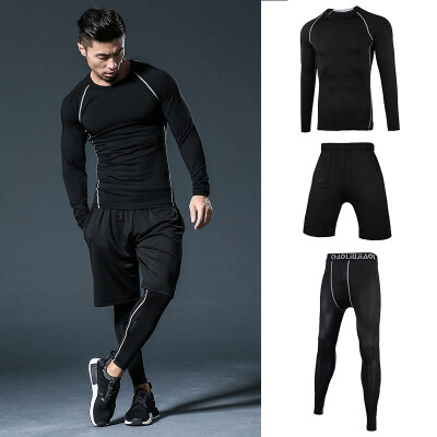 Fan Dimu sports suit mens fitness clothing quick-drying tights breathable gym running autumn&winter long-sleeved sports mens suit FNZ9001-black stitching - long sleeve three-piece - XL
Fan Dimu sports suit mens fitness clothing quick-drying tights breathable gym running autumn&winter long-sleeved sports mens suit FNZ9001-black stitching - long sleeve three-piece - XL